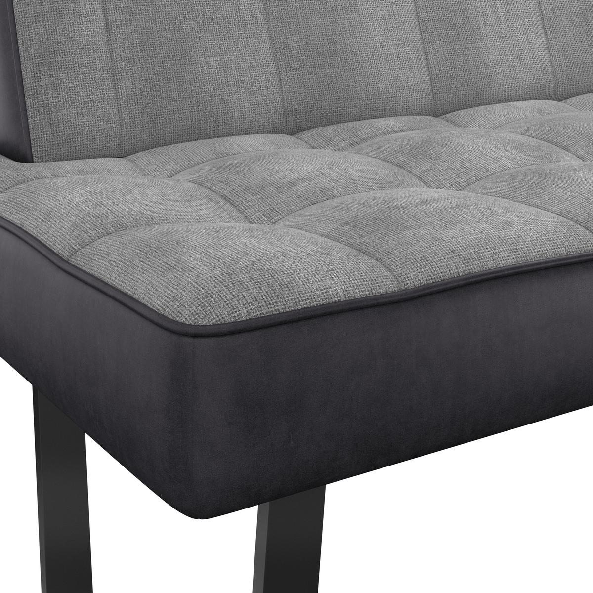 Sitzbank Pag - Hellgrau/Schwarz, KONVENTIONELL, Textil/Metall (140/86/70cm) - MID.YOU