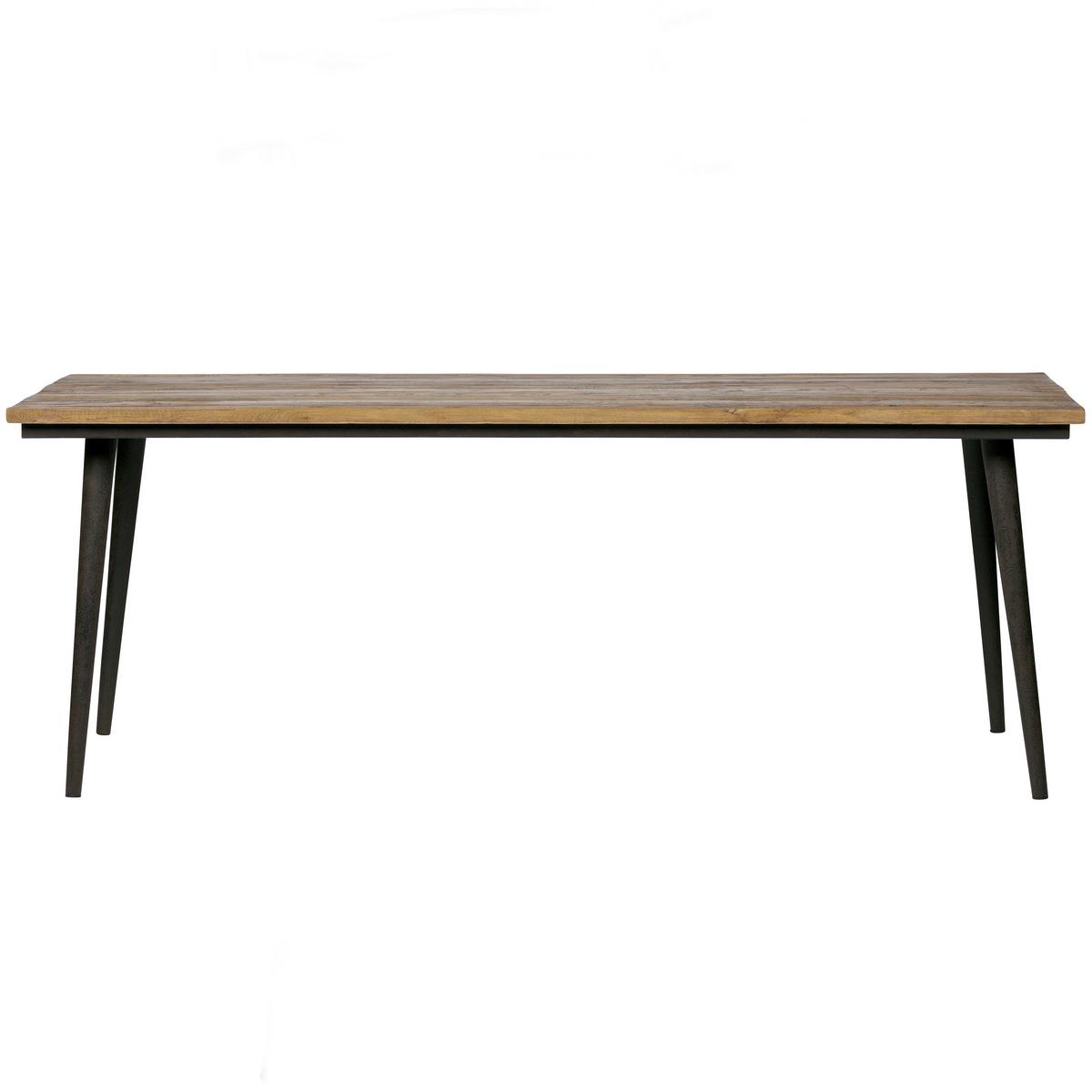 Esstisch Guild Schwarz/Naturfarben B: 220cm - Schwarz/Naturfarben, MODERN, Holz/Metall (220/90/75cm) - Livetastic