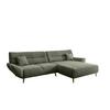 Ecksofa Chenille Dunkelgrün S: 290x166 cm - Wildeiche/Dunkelgrün, MODERN, Textil (290/166cm) - MID.YOU