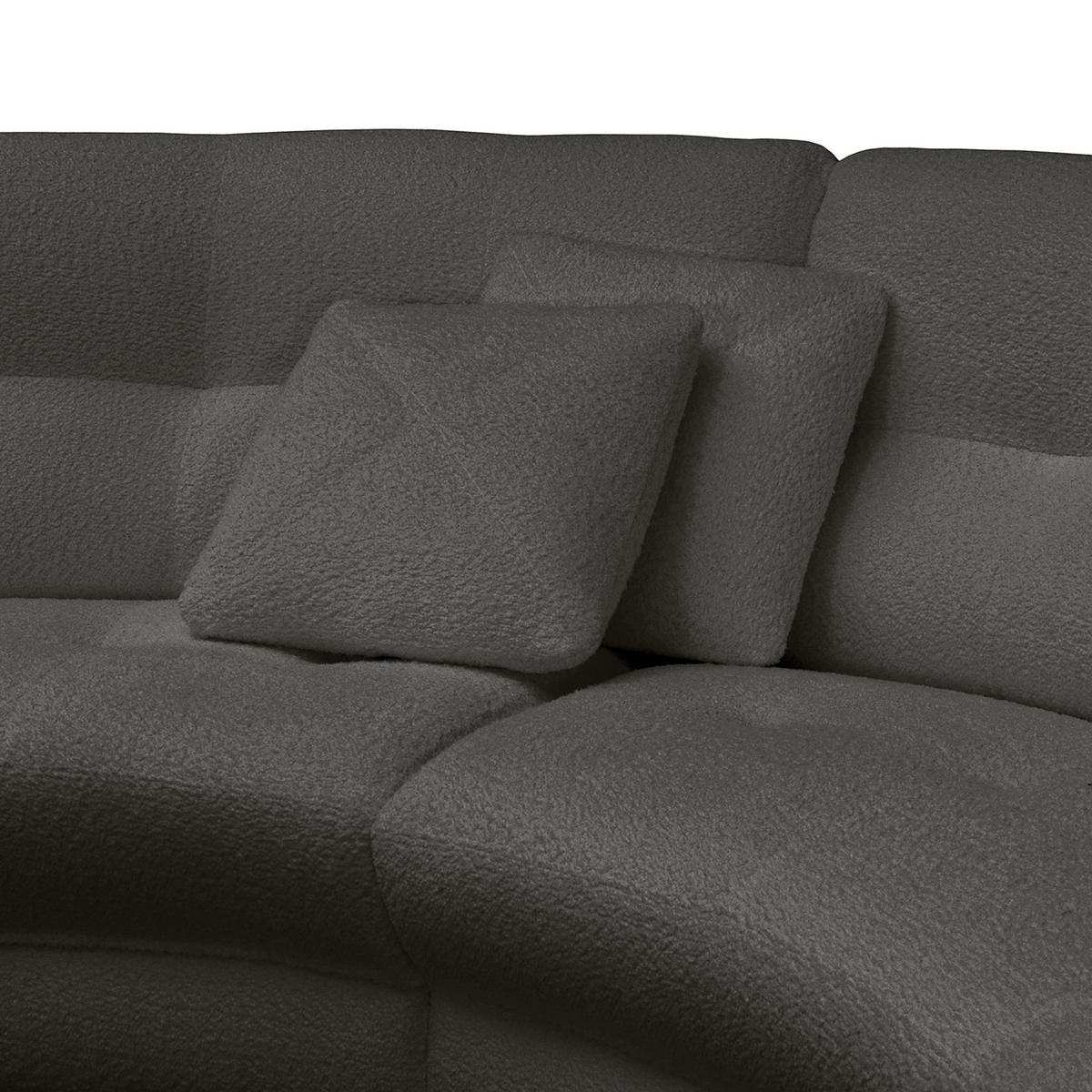 Ecksofa Bretania Anthrazit S: 113x300 cm - Anthrazit/Schwarz, Design, Textil (113/300cm) - Livetastic