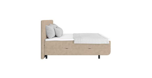 Polsterbett mit Bettkasten 180x220 cm London Beige - Beige/Schwarz, MODERN, Holzwerkstoff/Textil (180/220cm) - Luca Bessoni