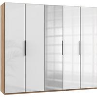 Drehtürenschrank 250cm Level, Weiß/eiche Dekor - Eichefarben/Weiß, MODERN, Glas/Holzwerkstoff (250/216/58cm) - MID.YOU