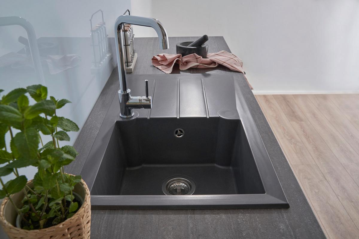 Spüle Respekta Spüle Alineo 81x50 - Dunkelgrau, Trend, Stein (81/21/50cm) - Respekta