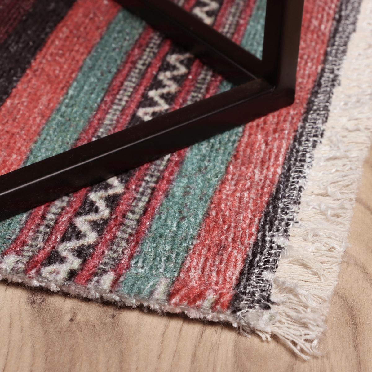 Webteppich Rot/Multicolor My Ethno 75x150 cm - Multicolor, LIFESTYLE, Textil (75/150cm) - Obsession