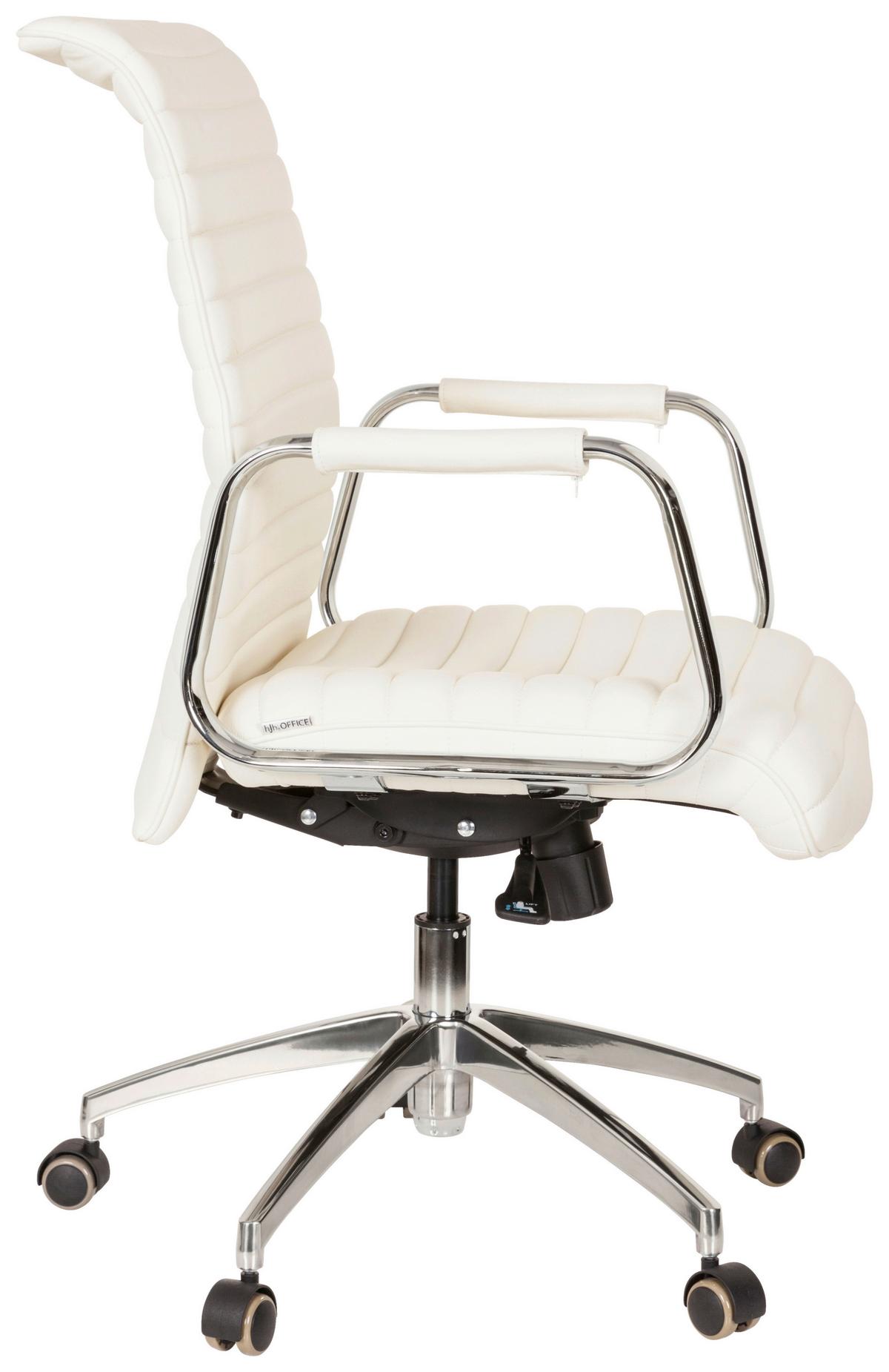 Drehstuhl Aspera 10 Cremefarben - Silberfarben/Creme, MODERN, Leder/Kunststoff (59/114/50cm) - MID.YOU
