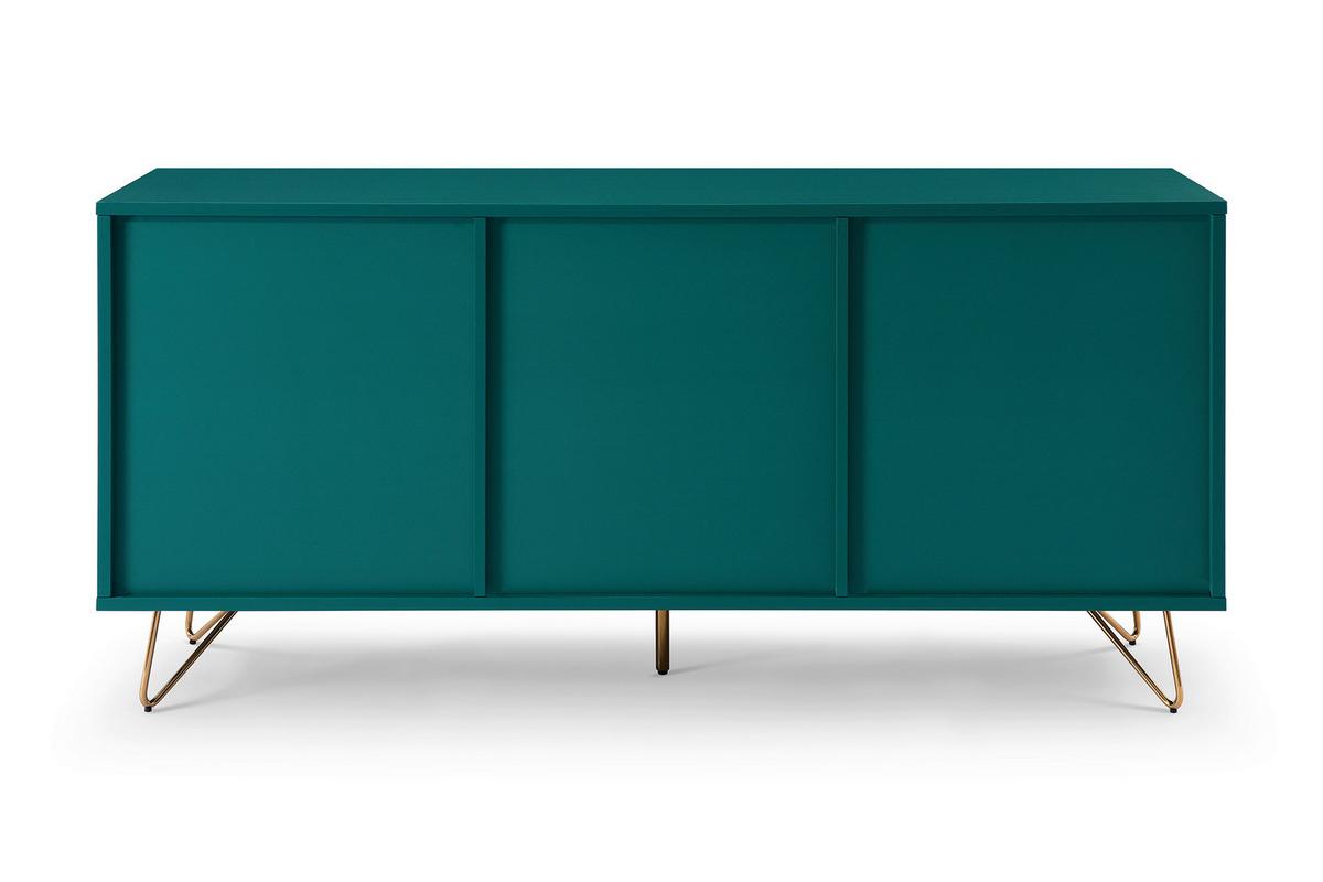 Sideboard Blau B: 150cm - Blau/Messingfarben, Design, Holzwerkstoff (150/70/40cm) - Livetastic