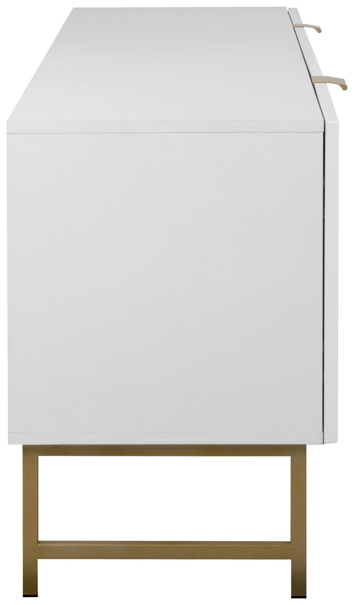 TV-Lowboard Edinburgh B: 179 cm Weiß - Goldfarben/Weiß, Design, Holzwerkstoff (179/61/41cm) - MID.YOU