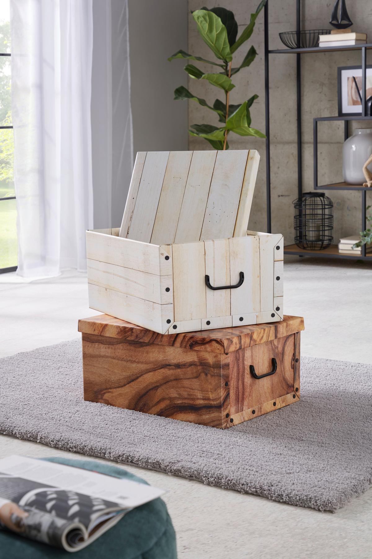 Aufbewahrungsbox Marie Mit Deckel Kunststoff 50x40x25 cm - Multicolor, KONVENTIONELL, Karton/Kunststoff (50/40/25cm) - Luca Bessoni