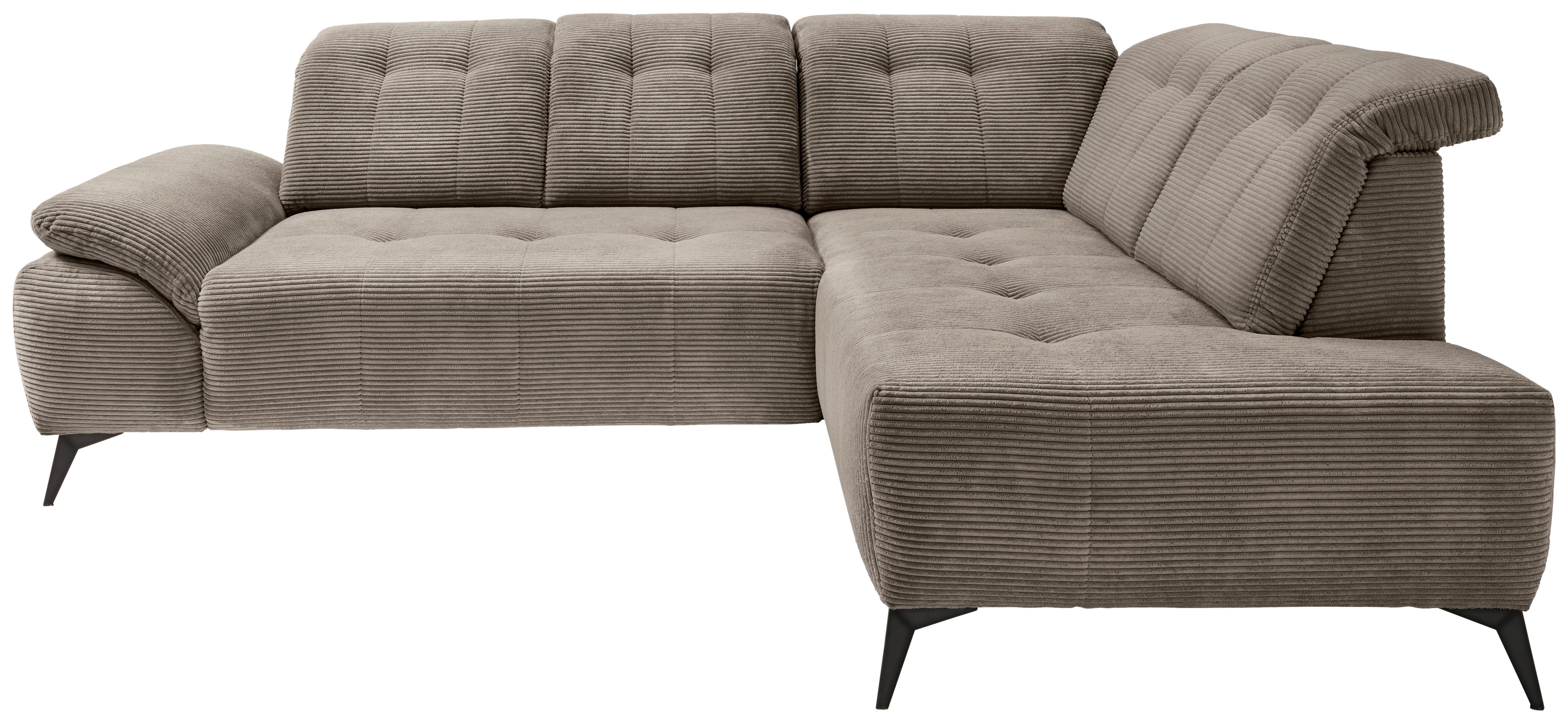 ECKSOFA Fiore, Graubraun S: 272x200 cm - Graubraun/Schwarz, MODERN, Textil (272/200cm) - Livetastic