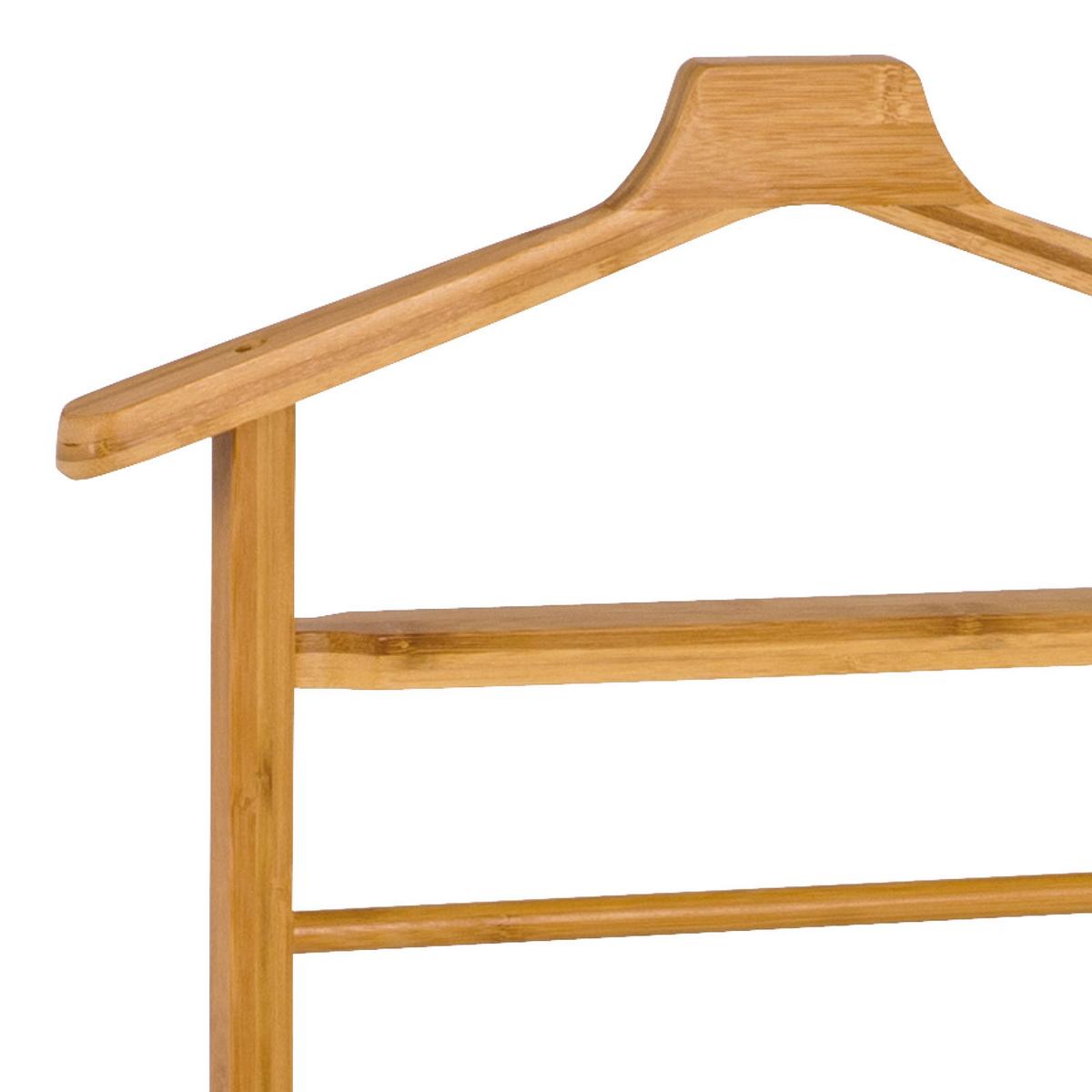 Herrendiener B: 48 Cm Mit Hosenbügel Holz Naturfarben - Naturfarben, KONVENTIONELL, Holz (48/97/36cm)