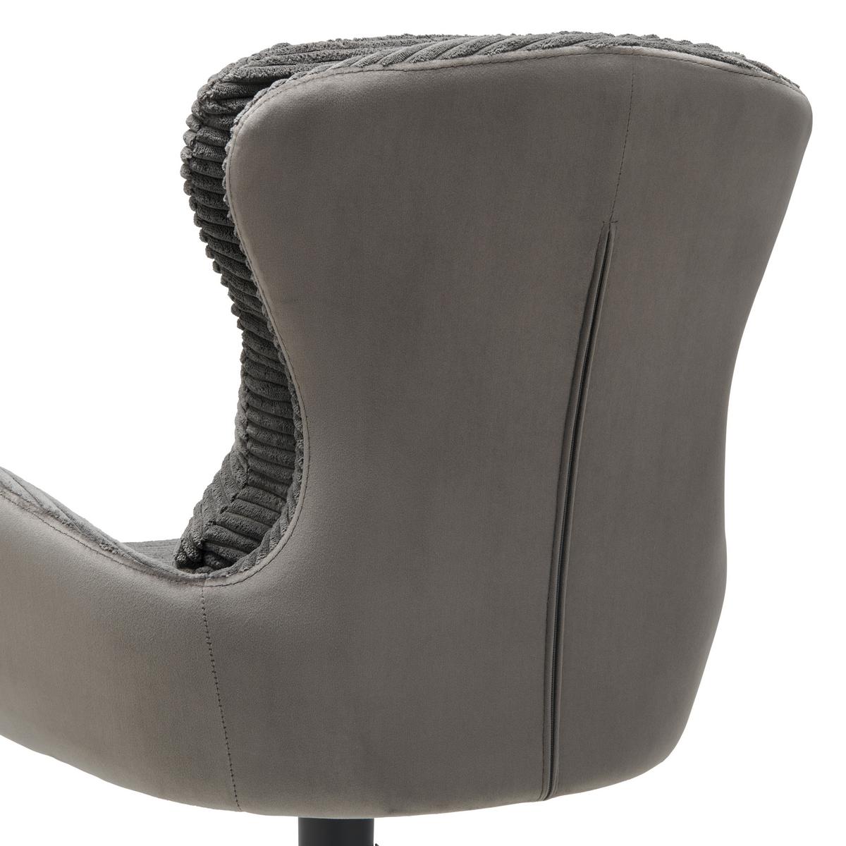 Armlehnstuhl Vanja Grau Gepolstert - Schwarz/Grau, LIFESTYLE, Textil/Metall (58/88/68cm) - MID.YOU