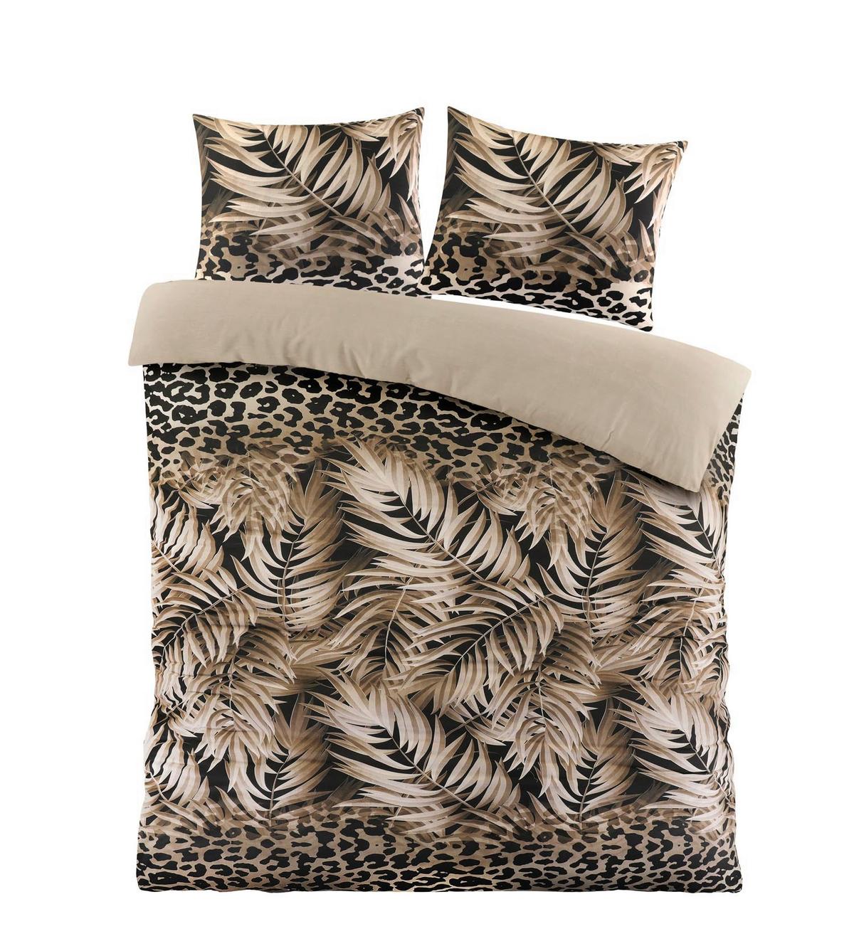 POSTEĽNÁ BIELIZEŇ JUNGLE - čierna/piesková, textil (140/200cm) - Mömax