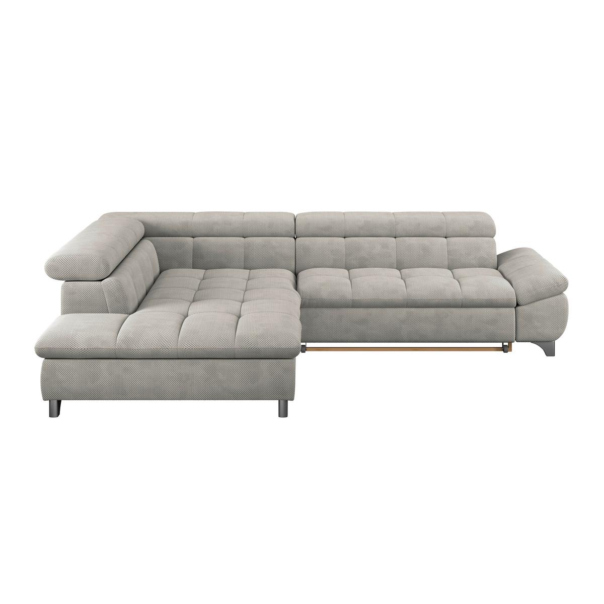 Ecksofa Gemini Dunkelgrau, B: 234cm - Taupe/Chromfarben, KONVENTIONELL, Textil (234/312cm)