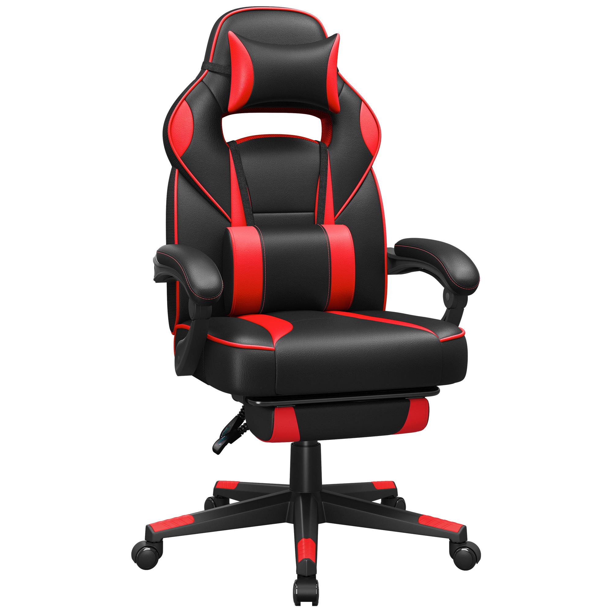 Gaming Stuhl inkl. Armlehnen Lederlook, Rot/Schwarz - Rot/Schwarz, Basics, Textil (67/126/66cm) - Boxxx