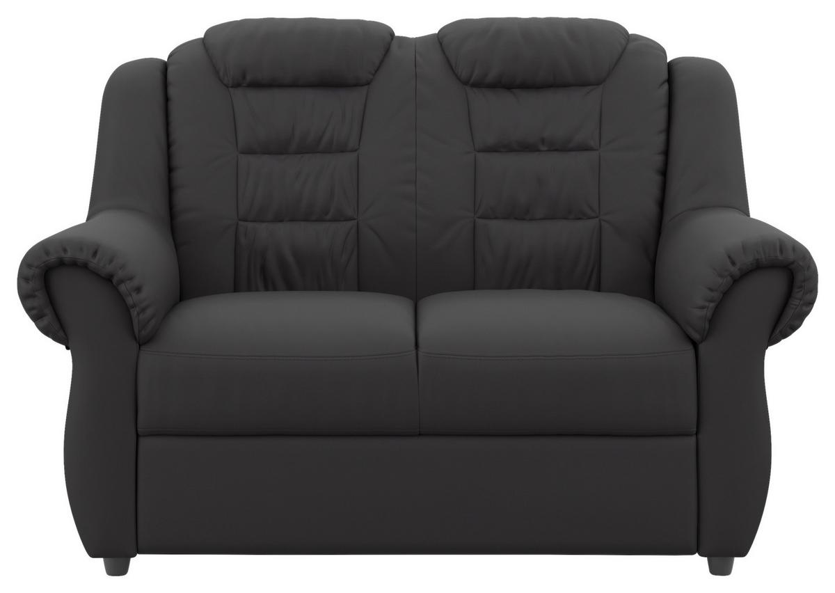 2-Sitzer-Sofa Boston Schwarz Lederlook - Schwarz, KONVENTIONELL, Textil (145/102/101cm) - Livetastic