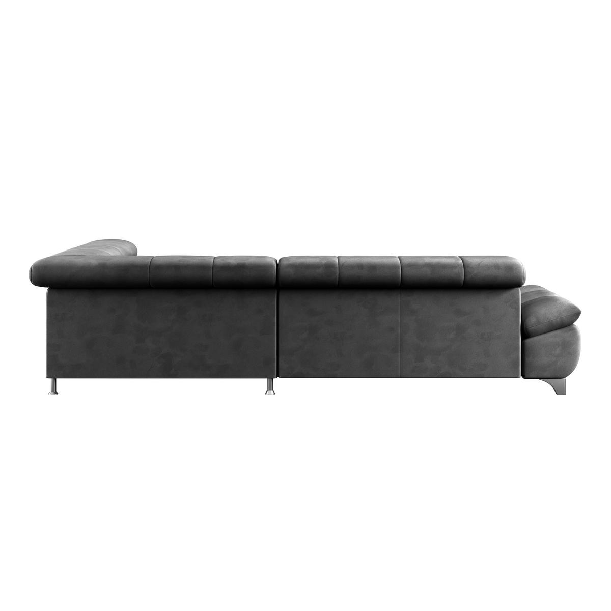 Ecksofa Gemini Schwarz, B: 312cm - Chromfarben/Anthrazit, KONVENTIONELL, Textil (312/234cm)