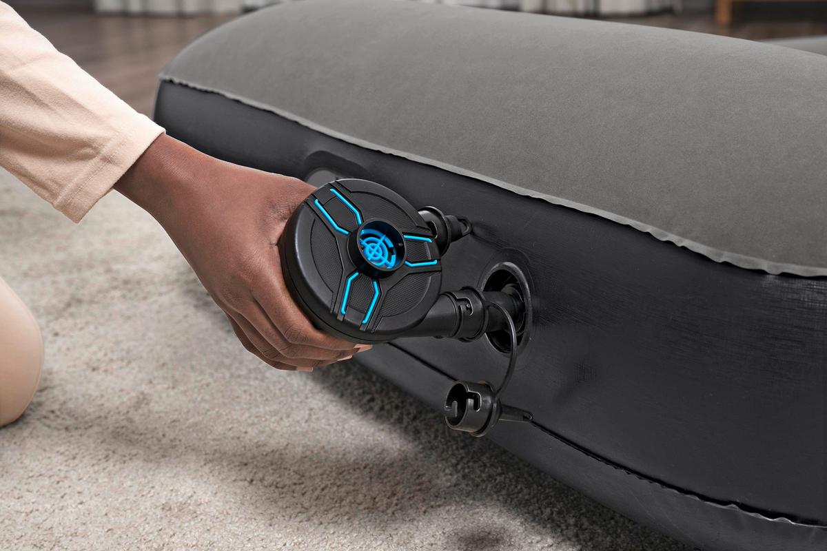 Luftbett Lukas 188x99x30 cm Bis 300kg, inkl. Pumpe - Dunkelgrau/Schwarz, KONVENTIONELL, Kunststoff (188/99cm) - Bestway