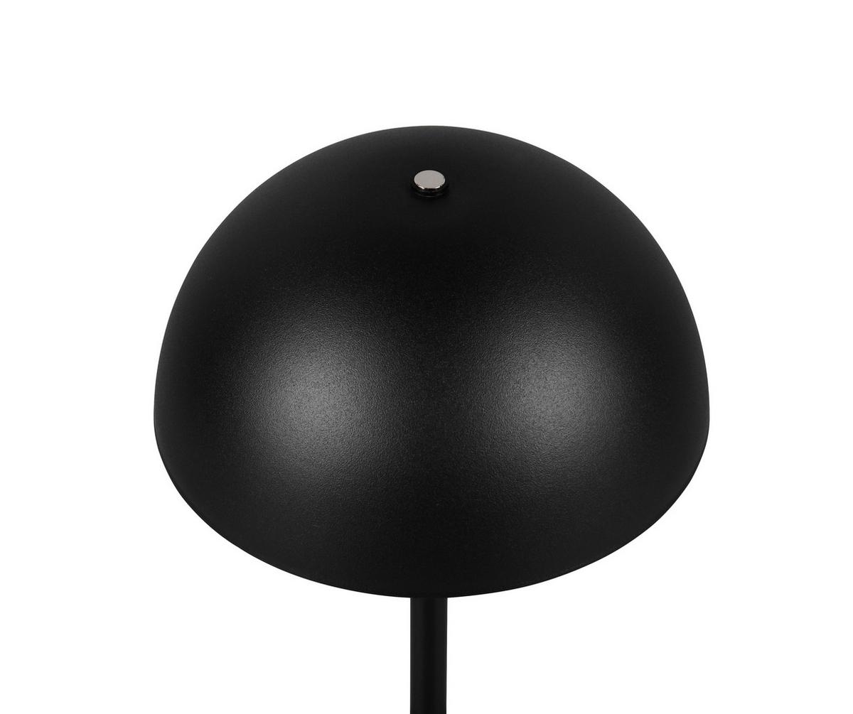 Akku-Tischleuchte Munoz Schwarz D: 13 cm - Schwarz, Trend, Metall (13/21cm)
