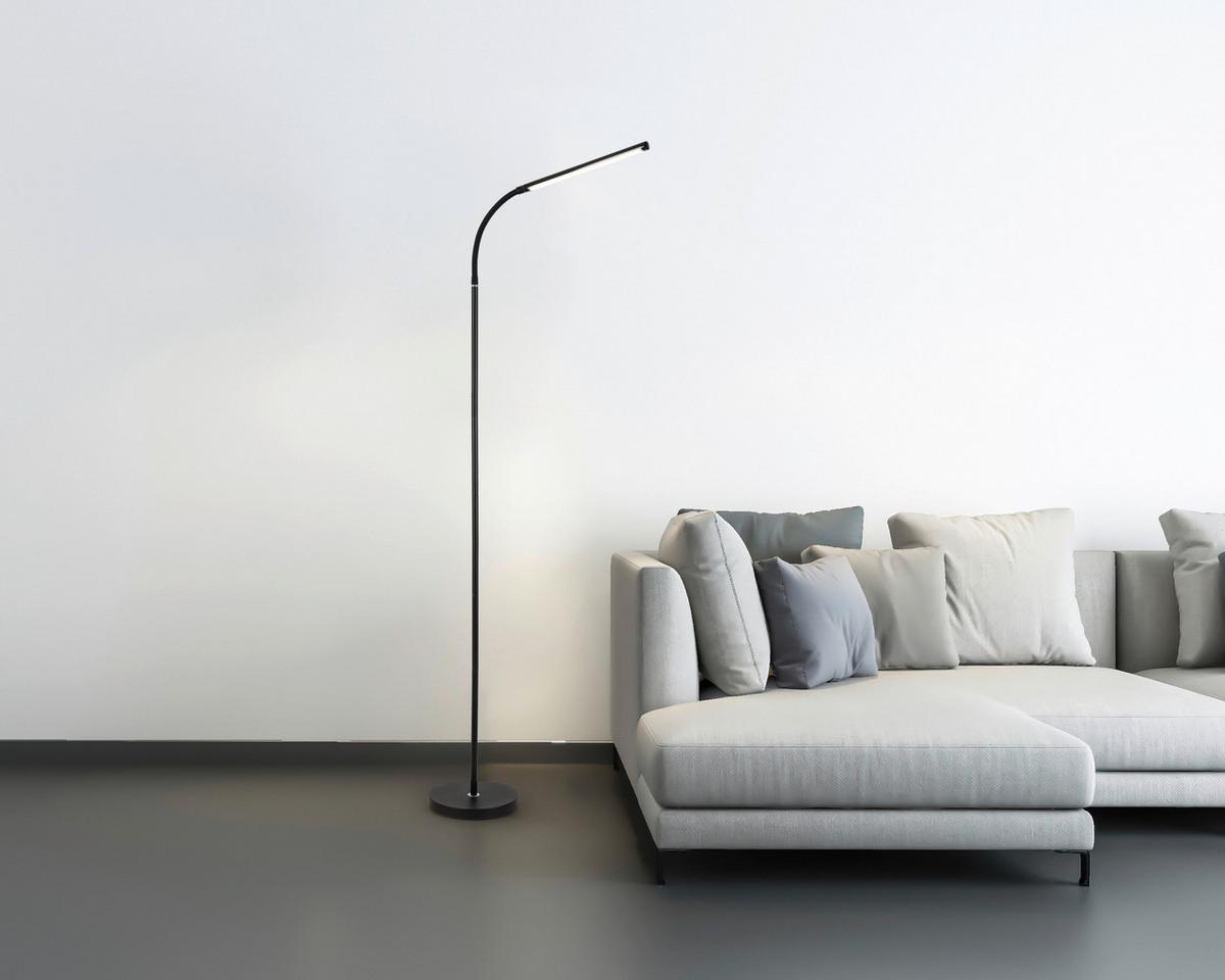Stehleuchte David Dimmbar Schwarz - Schwarz, Design, Kunststoff/Metall (22/155cm) - Luca Bessoni
