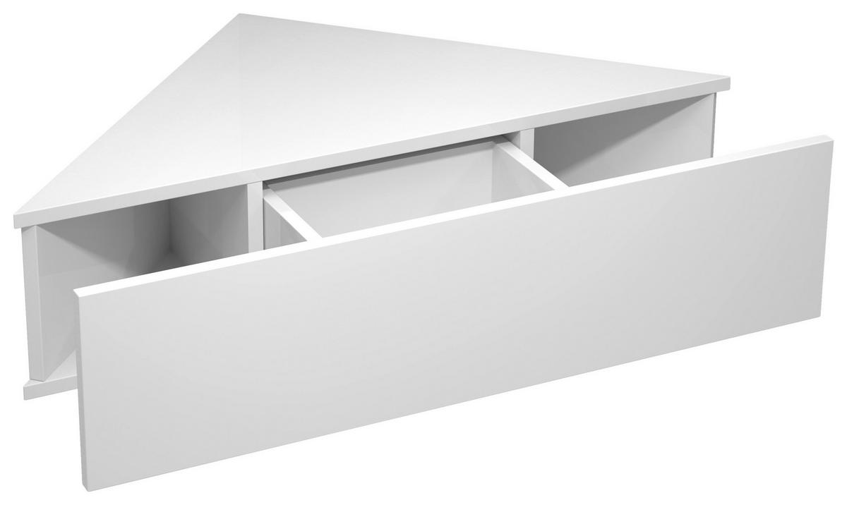 Nachkästchen Weiß H: 15 Cm Usal S - Weiß, MODERN, Holzwerkstoff (60/15/42,4cm) - MID.YOU