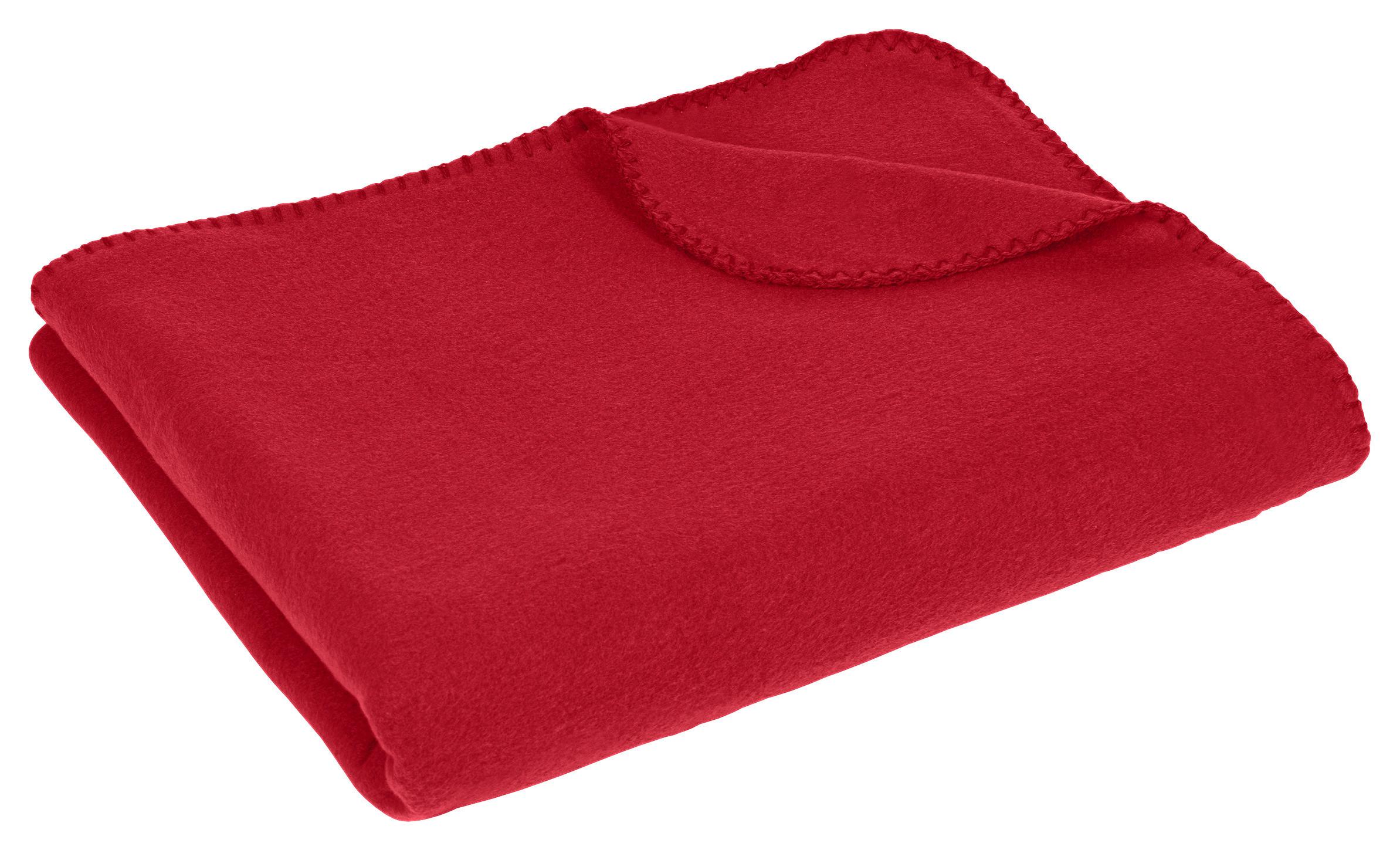 Fleecedecle Tina Rot 130x160 Cm - Rot, KONVENTIONELL, Textil (130/160cm) - Ondega