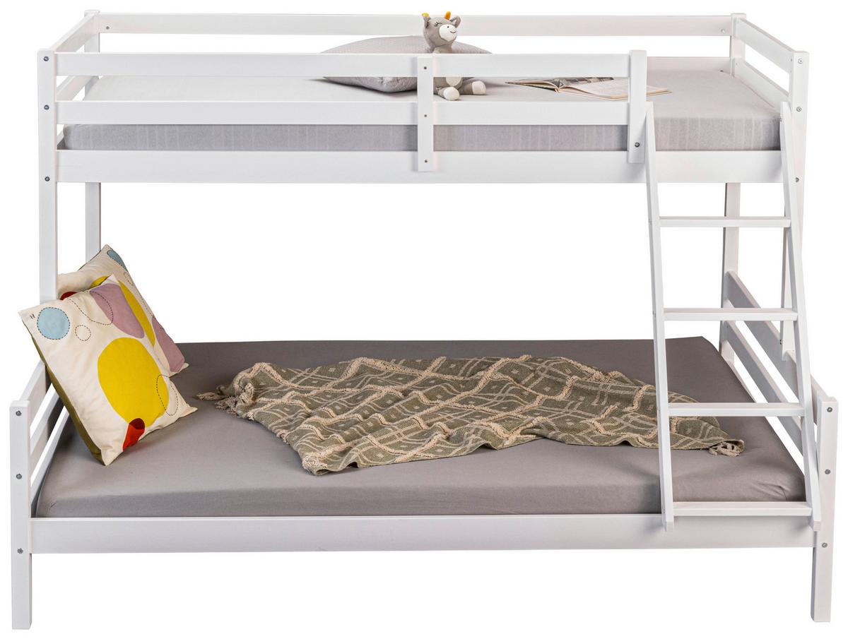 Etagenbett Sleepy Cloud Weiß 90-140x200cm - Weiß/Naturfarben, MODERN, Holz (90-140/200cm) - MID.YOU