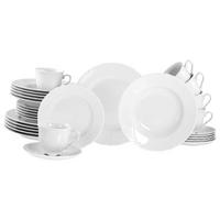 Kombiservice Rokoko Weiss Porzellan, 6 Pers., 30-teilig - Weiß, Basics, Keramik - Creatable