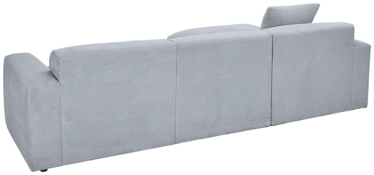 Ecksofa Mit Zierkissen Pearl Grau 196x303 Cm - Schwarz/Grau, Design, Textil (196/303cm) - Livetastic