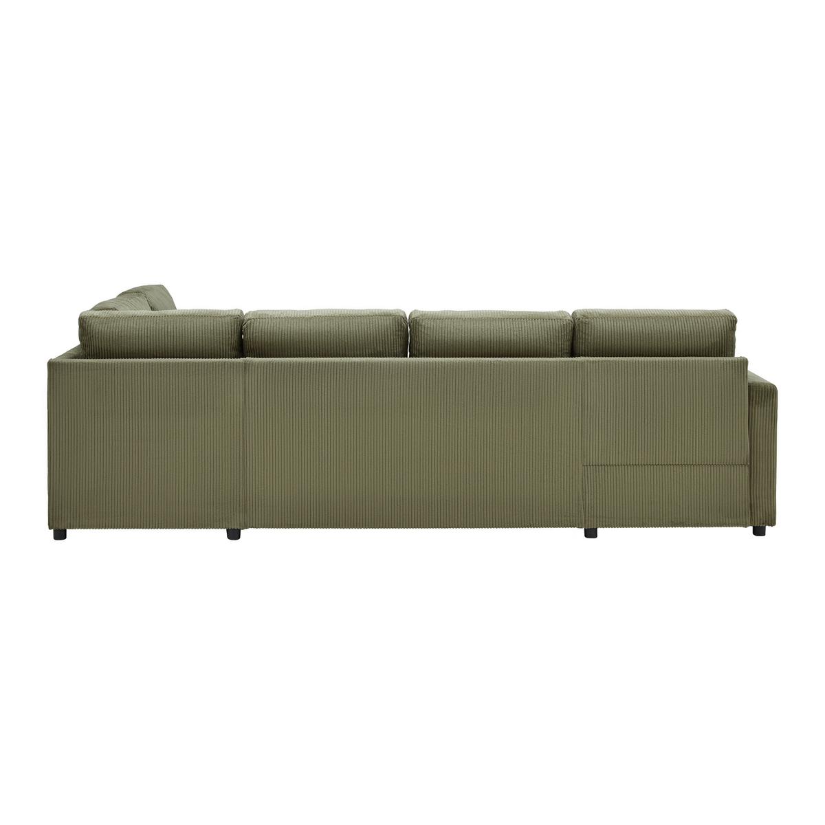 Sedacia súprava MARTINA U, pravá, zelený menčester - čierna/zelená, Modern, kov/drevo (276/89/204cm) - Mömax