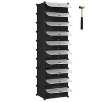 Schuhregal Schwarz, Weiß B: 43 Cm - Schwarz/Weiß, Basics, Kunststoff/Metall (43/173/31cm)