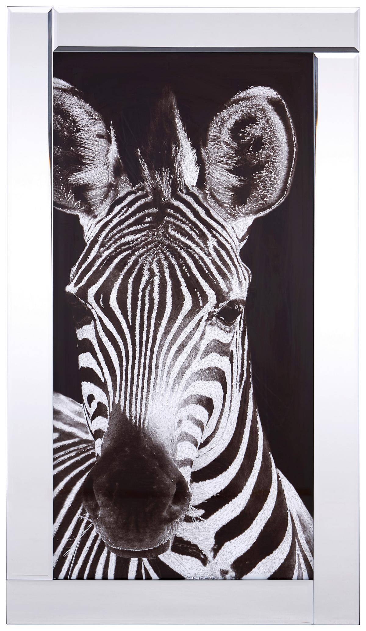 Bild Viska Tiere Schwarz/Weiß 38x68 cm - Schwarz/Weiß, Basics, Glas/Papier (38/68/2,3cm) - Luca Bessoni