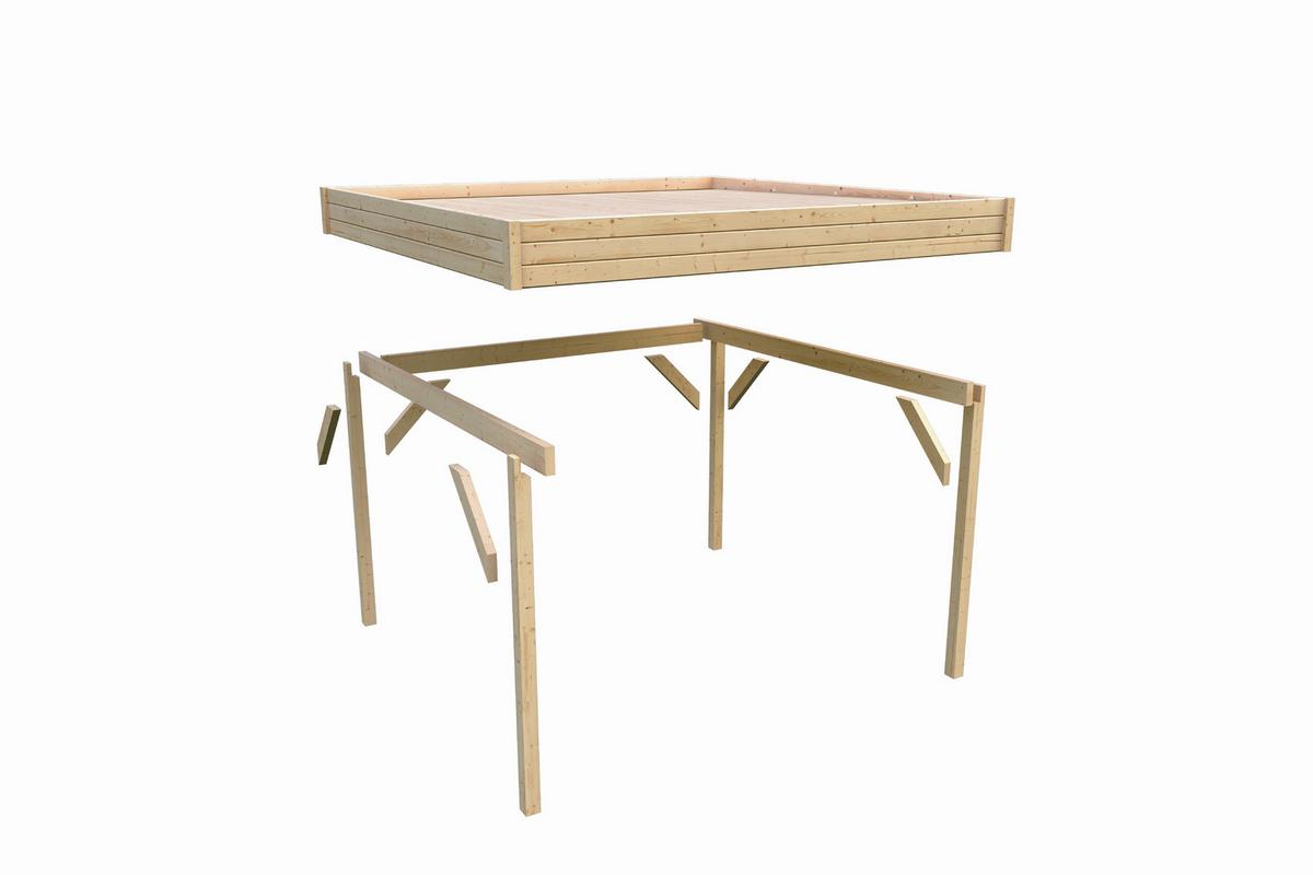 Terrassenüberdachung Creta 40157 Creta - Fichtefarben, Basics, Holz (320/239/160cm)