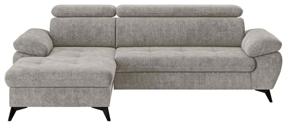 Ecksofa mit Bettkasten Hudson 166x261 cm Schlammfarben - Schlammfarben/Schwarz, Textil (166/261cm) - MID.YOU