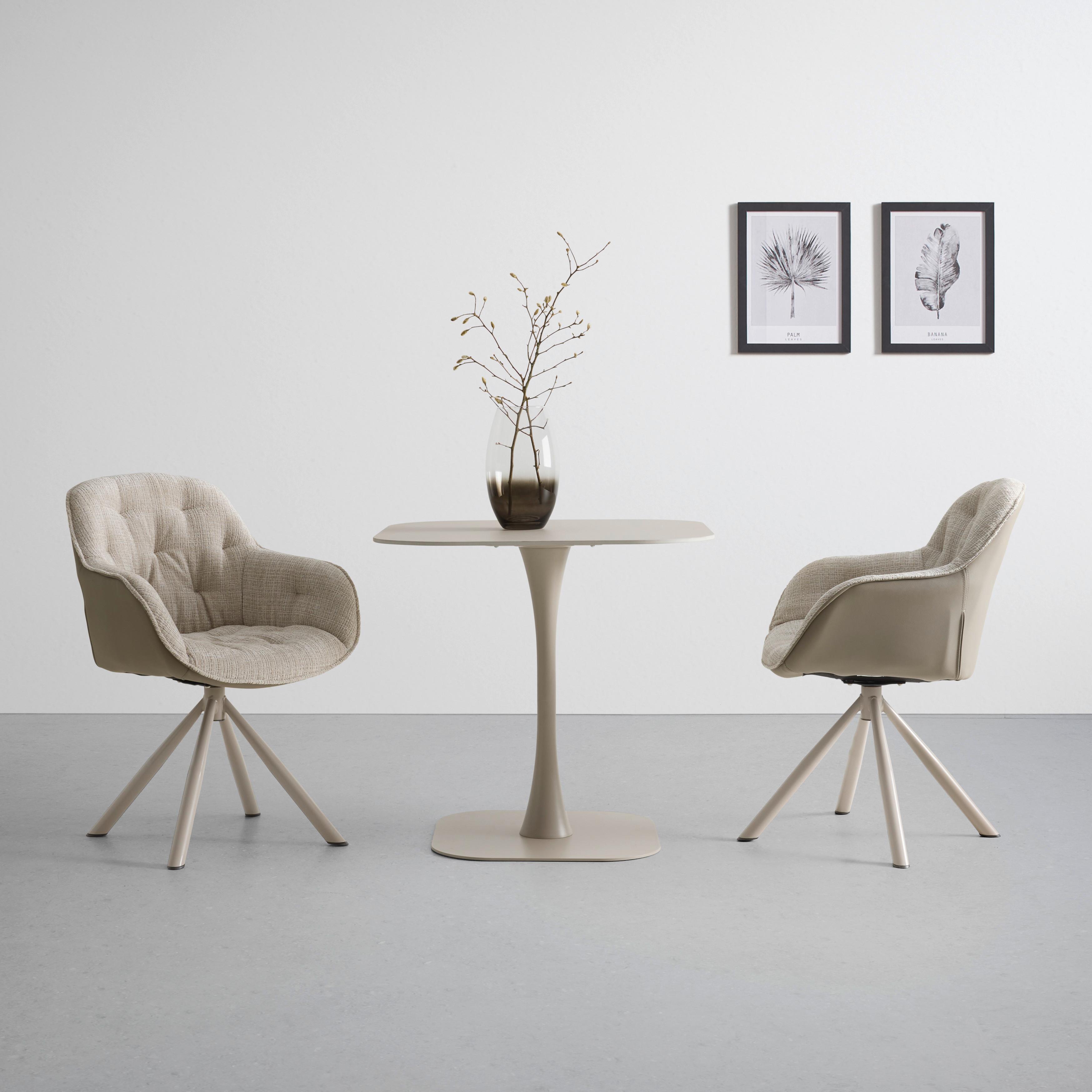 Jedálenský stôl TONY 80 - béžová, Modern, kov/keramika (80/76/80cm) - Mömax