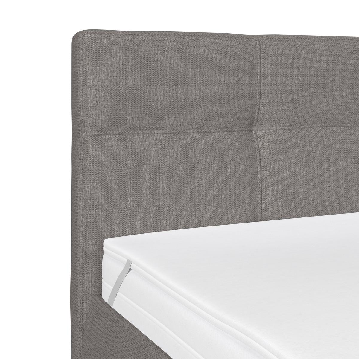 Polsterbett Zeni 180 - Graubraun/Schwarz, KONVENTIONELL, Holz/Holzwerkstoff (180/200cm)