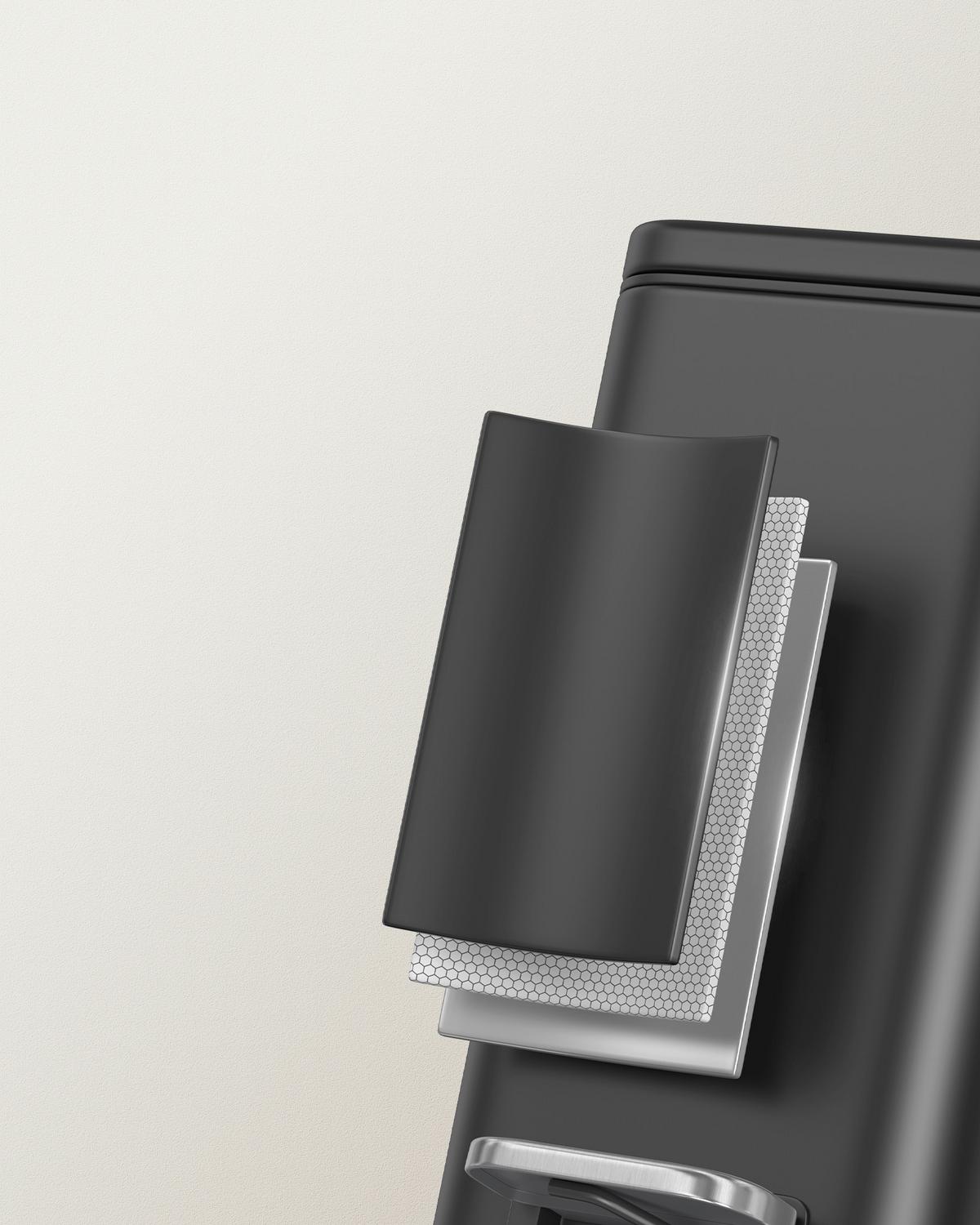 Abfallsammler Schwarz B: 14,4cm - Schwarz, Basics, Kunststoff/Metall (14,4/29/29,9cm)