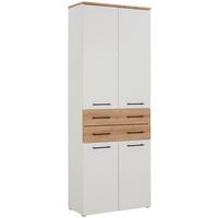 Aktenregal Kontor K6 Eiche Dekor Weiss B: 80 cm - Eichefarben/Weiß, MODERN, Holzwerkstoff (80/220/38cm)