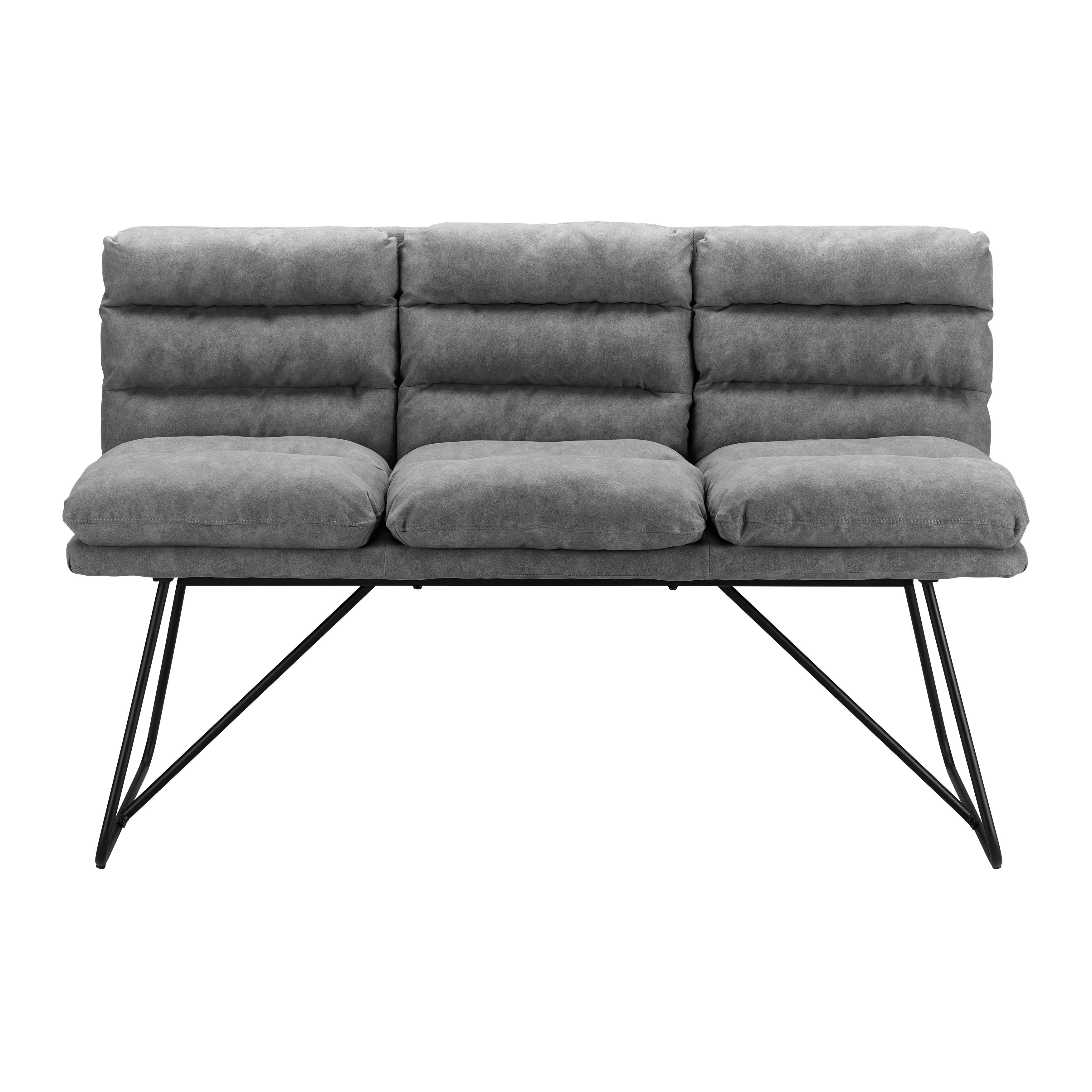 Čalouněná Lavice Kona Šedá - šedá/černá, Moderní, kov/textil (140/89/65cm) - Bessagi Home