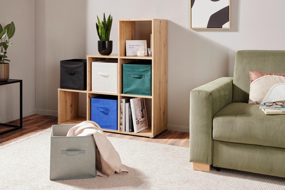 Faltbox Tanja - Blau, Basics, Papier/Textil (30/30/30cm) - Ondega