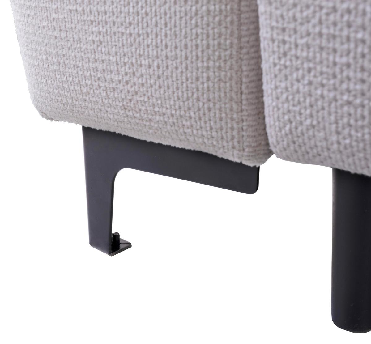 Ecksofa Moli, Creme S: 236x148 cm - Creme/Schwarz, Design, Textil (236/148cm) - MID.YOU