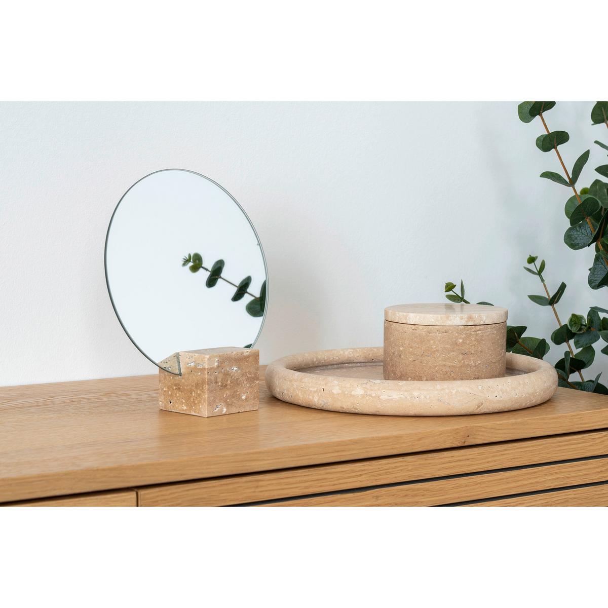 Serviertablett Tray Beige B: 25,5 Cm - Beige, Design, Stein (25.5/2.5/25.5cm)