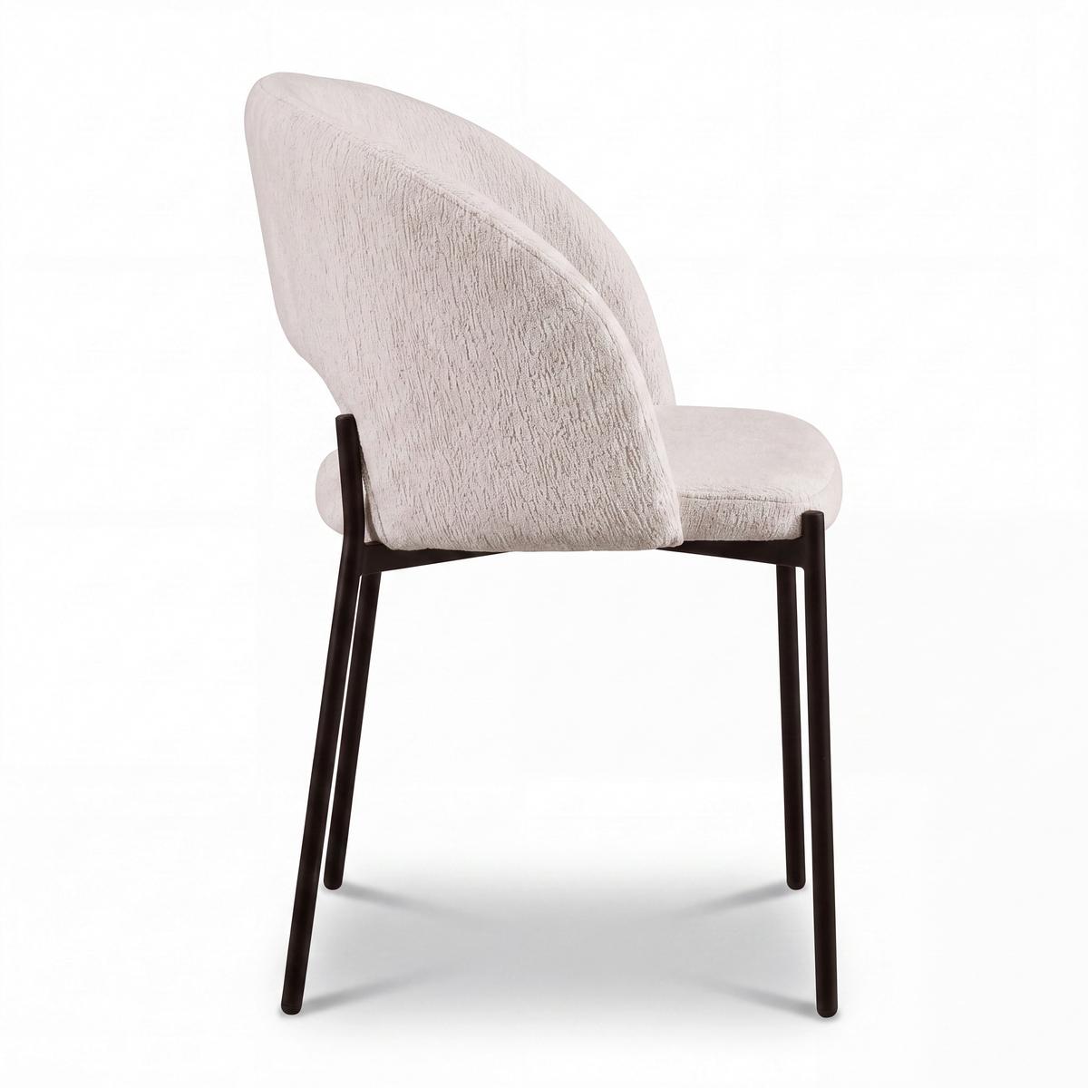 Stolička Nadiya ľanový vzhľad, čalúnené - čierna/krémová, Modern, kov/drevo (52/78/56cm) - Bessagi Home