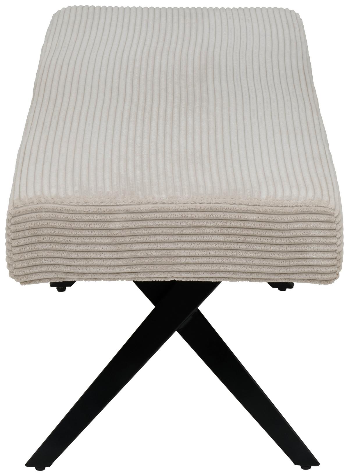 Sitzbank Chios Ohne Lehne Cord Beige, B: 140 Cm - Beige/Schwarz, KONVENTIONELL, Textil/Metall (140/49/47cm) - MID.YOU