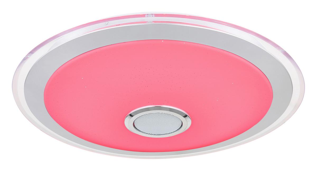 LED-Deckenleuchte 41371-24 - Chromfarben/Klar, KONVENTIONELL, Kunststoff/Metall (43/10,5cm) - Globo