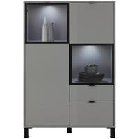 VYSOKÁ KOMODA GRID - šedá/černá, Moderní, kompozitní dřevo/plast (94/141/38cm) - Mömax