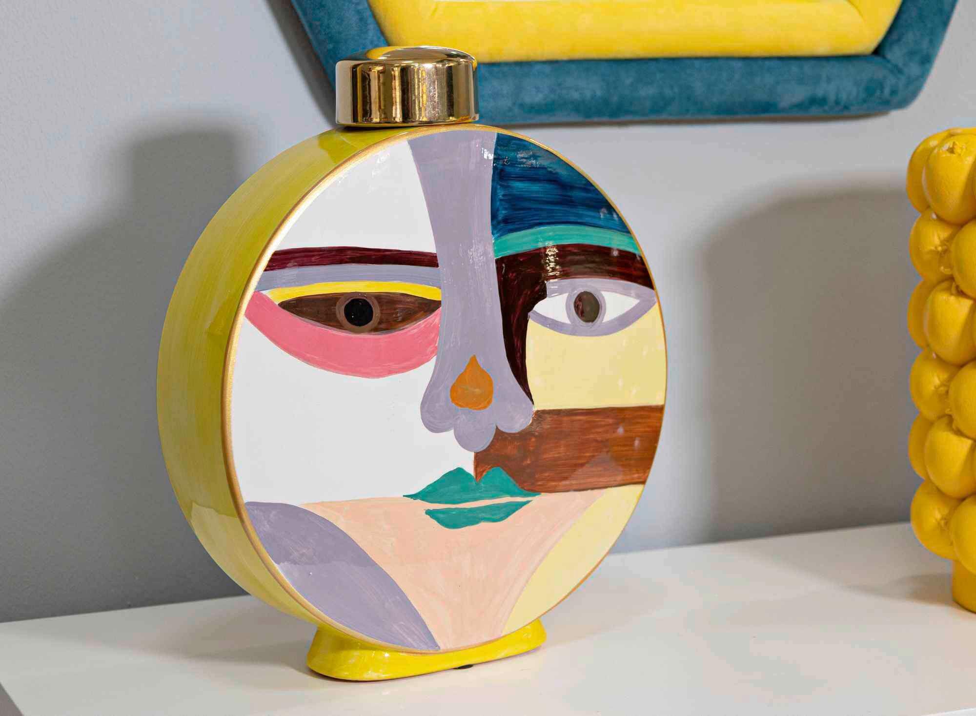 Vase Pot Piccassy Color Round Multicolor B: 28 cm - Multicolor, Basics, Keramik (28/33/9cm)