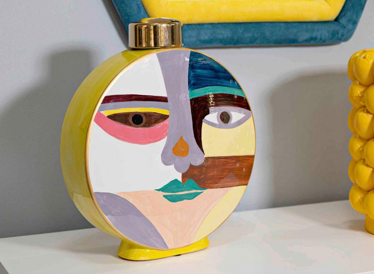 Vase Pot Piccassy Color Round Multicolor B: 28 cm - Multicolor, Basics, Keramik (28/33/9cm)