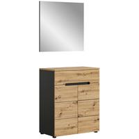 Garderobe Canu Eiche Artisan B: 80 cm - KONVENTIONELL, Glas/Holzwerkstoff (80/190/37cm) - MID.YOU