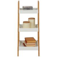 Regál STEP - bílá/přírodní barvy, Moderní, kompozitní dřevo/přírodní materiály (30/75/34,5cm) - Mömax