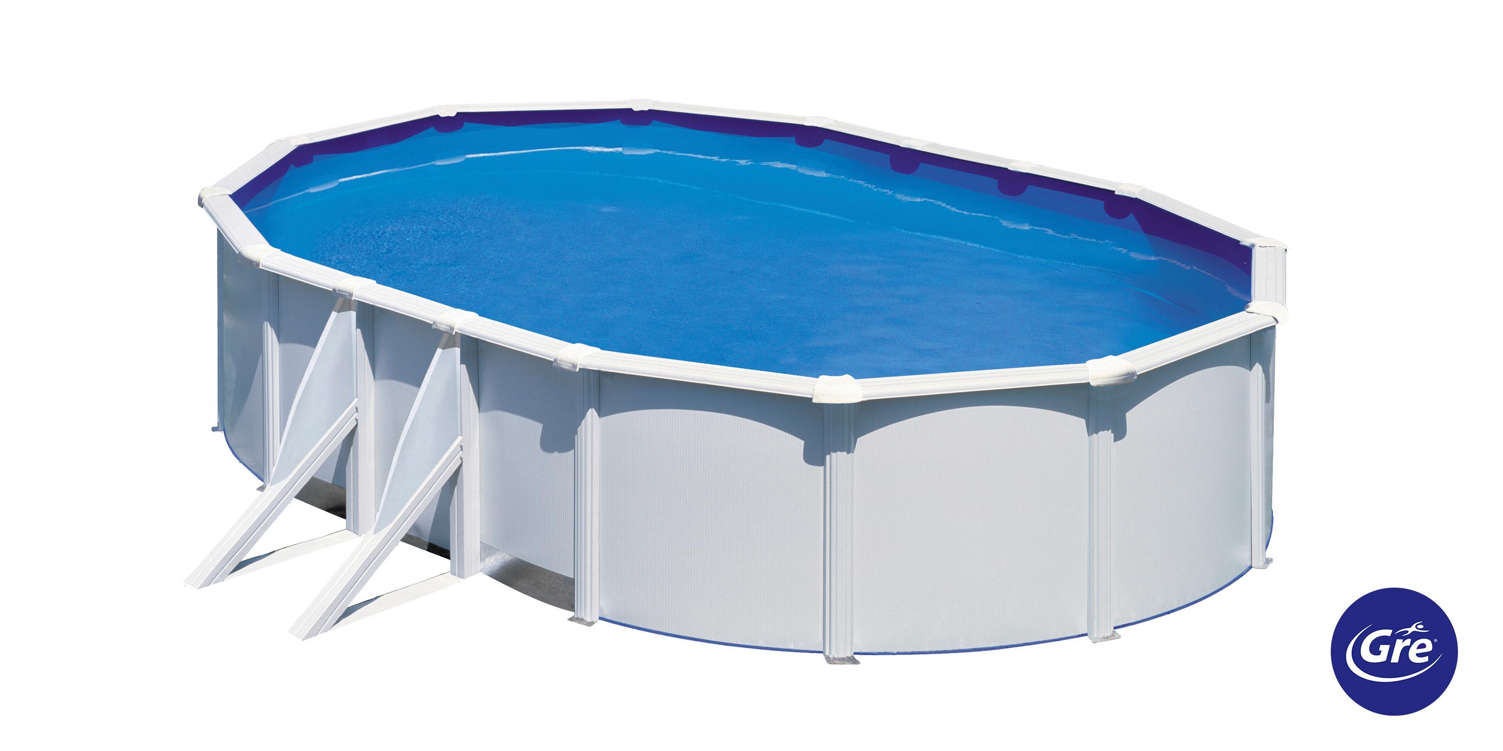 Pool-set Fidji - Weiß, KONVENTIONELL, Metall (500/300/120cm) - Gre